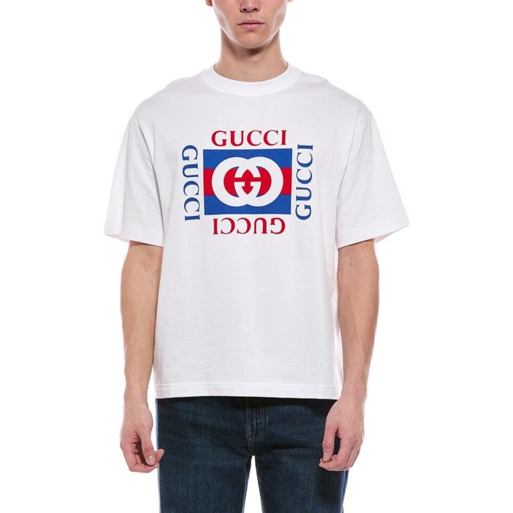 Gucci Mens  Heavy Knit T-Shirt, White